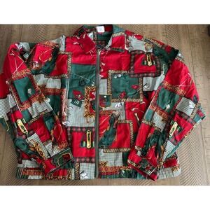 Vintage Tail Golf All-Over Print Full Zip Jacket 100% Brushed Cotton Size Medium